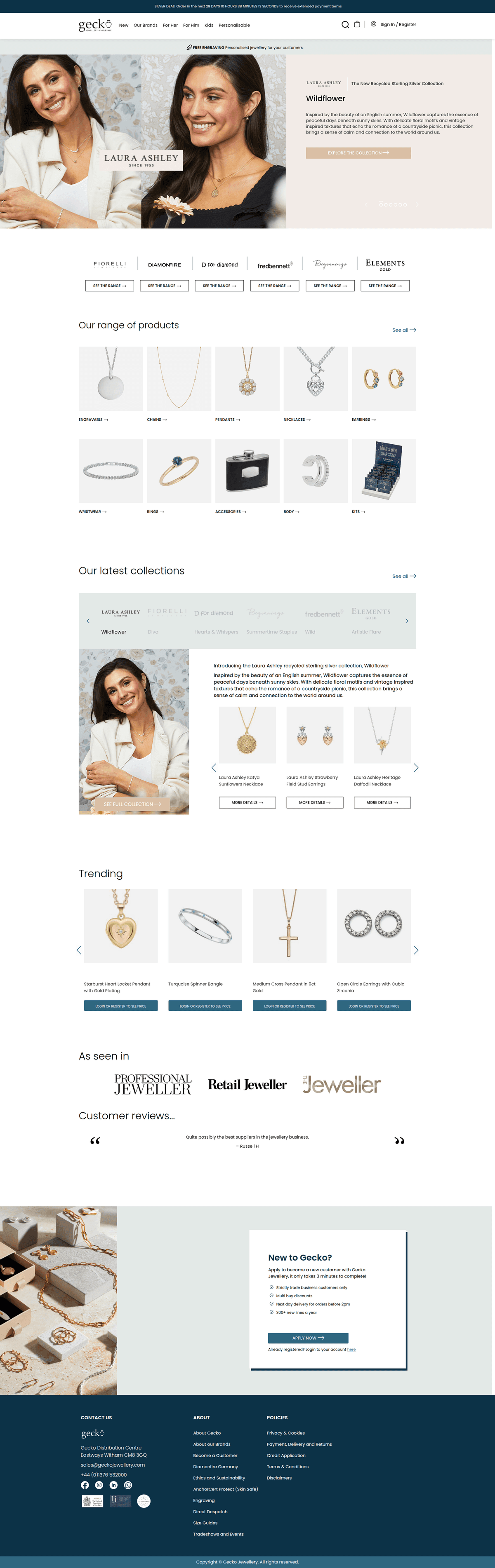 Gecko Jewellery - Luxury Ecommerce